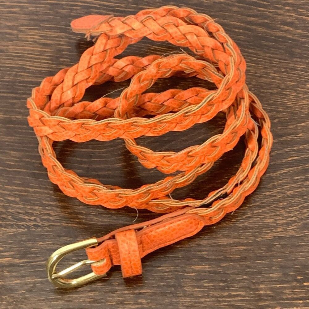H&M Women Fine Pin Buckle Weave Braided Fashion Genuine Belt - Picture 3 of 4